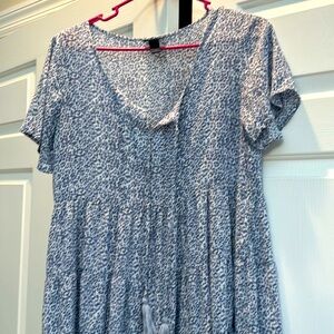 Daytrip Blue Leopard Print Tunic Top